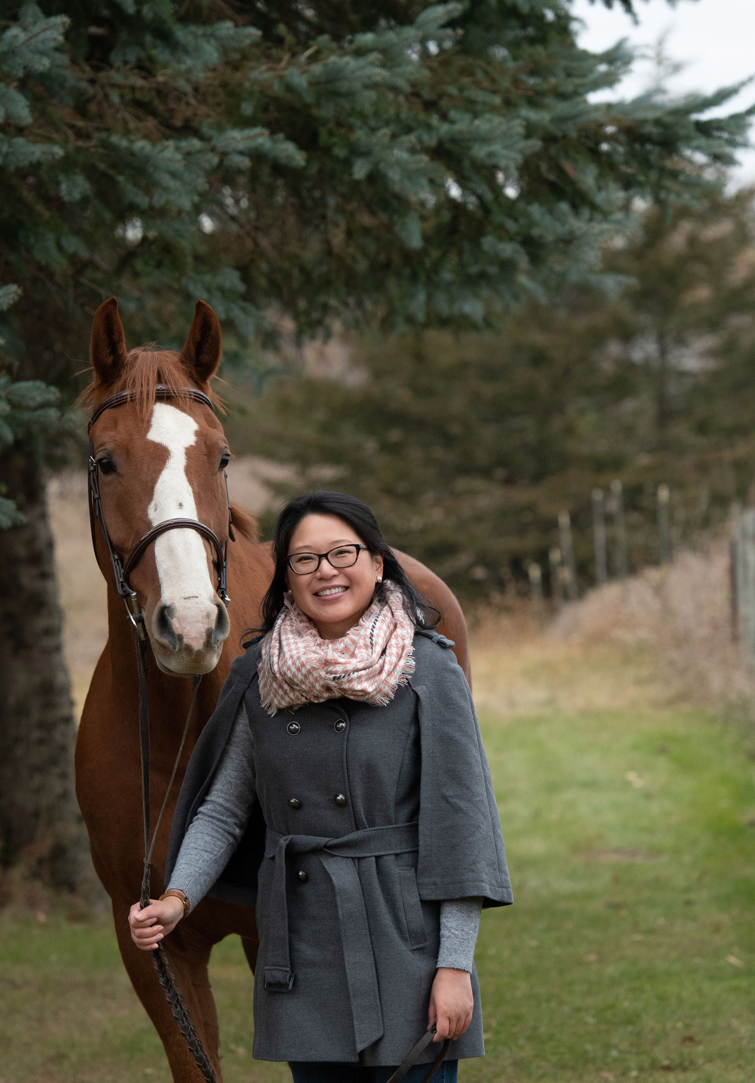 Rider named Lydia in front of her favorite horse (Charcuterie)